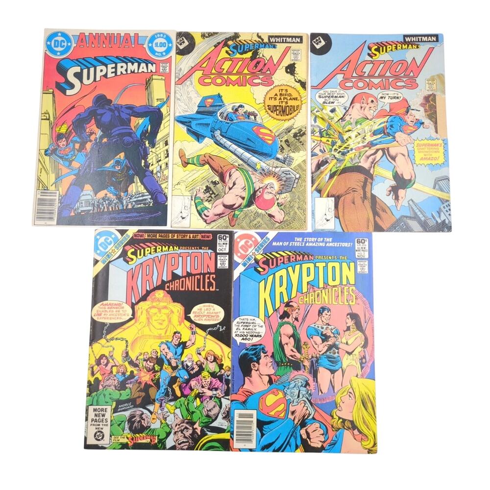 Superman Action Comics Krypton Chronicles Comic Lot of 5 DC Comics Bronze Age
